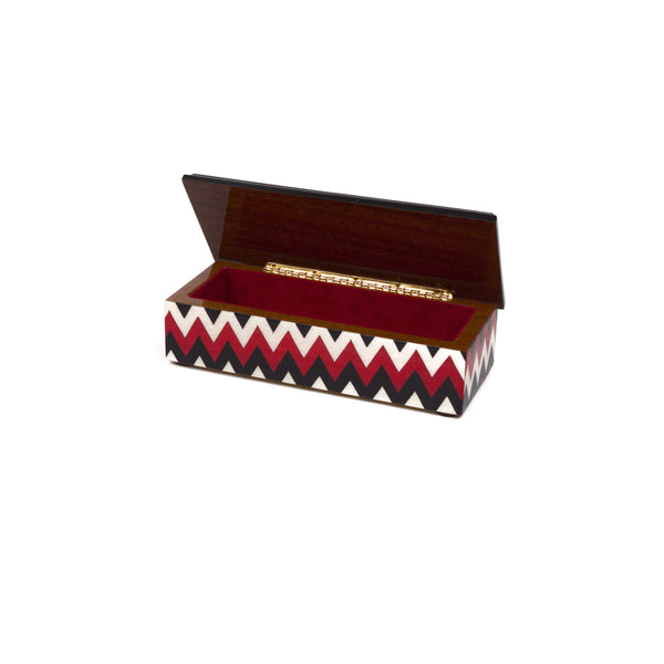 Chevron Red Pencil Box