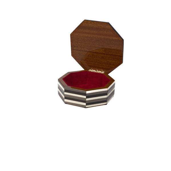 Stripes grey octagonal box