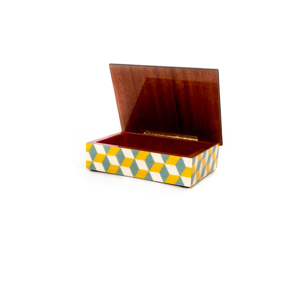 Cubes Yellow and light Blue Rectangle Box