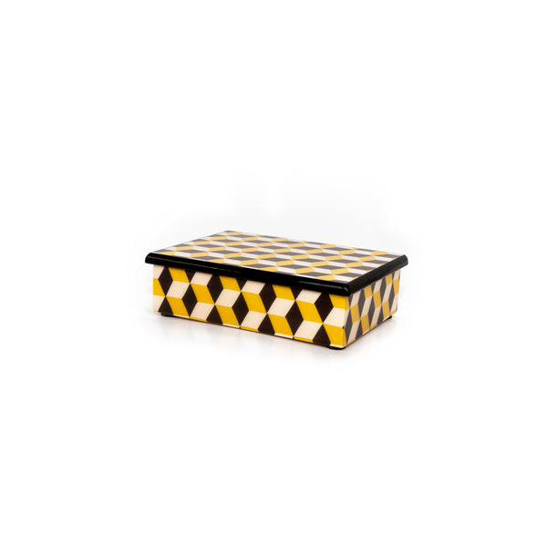 Cubes brown and yellow Rectangle Box