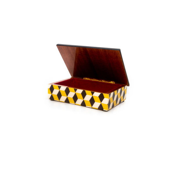 Cubes brown and yellow Rectangle Box