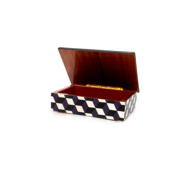 Cubes purple and black Rectangle Box