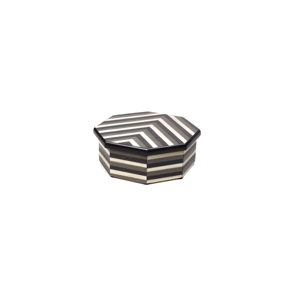 Stripes grey octagonal box