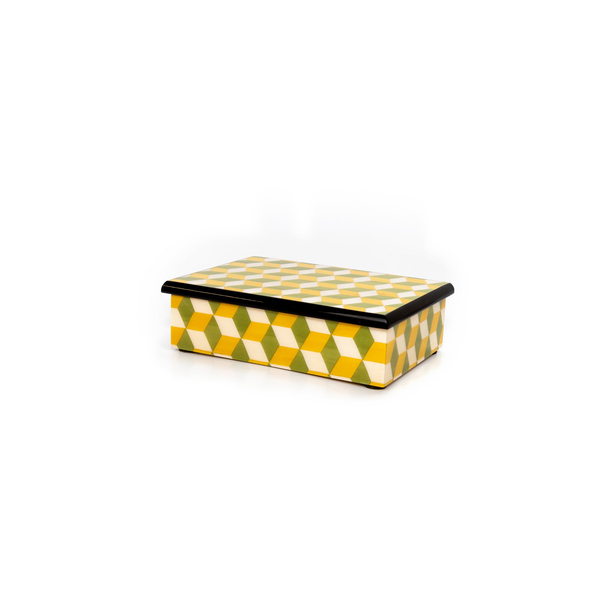Cubes Yellow and green Rectangle Box